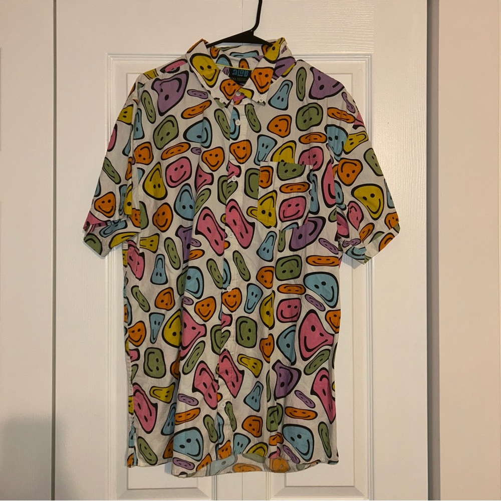 Colorful Smiley Face Men's Shirt - Light weight material
